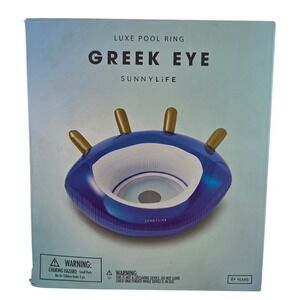 Sunnylife Luxe Pool Ring Greek Eye Open Box Never Used Like New